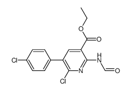 6-Chloro-5-(4-chlorophenyl)-2-formamido-3-pyridinecarboxylic acid, ethyl ester Structure