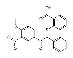 2-(4'-methoxy-3'-nitro-α'-oxo-bibenzyl-α-ylmercapto)-benzoic acid结构式