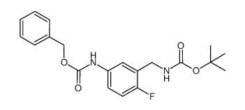 tert-butyl (5-(((benzyloxy)carbonyl)amino)-2-fluorobenzyl)carbamate结构式