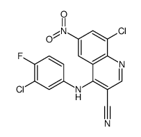 8-氯-4-((3-氯-4-氟苯基)氨基)-6-硝基喹啉-3-甲腈结构式