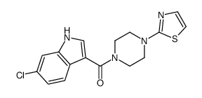 (6-chloro-1H-indol-3-yl)-[4-(1,3-thiazol-2-yl)piperazin-1-yl]methanone结构式