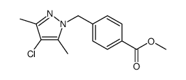 Benzoic acid, 4-[(4-chloro-3,5-dimethyl-1H-pyrazol-1-yl)methyl]-, methyl ester Structure