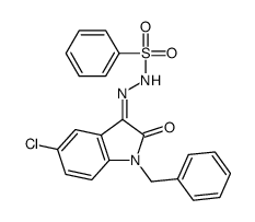 N-[(E)-(1-benzyl-5-chloro-2-oxoindol-3-ylidene)amino]benzenesulfonamide结构式