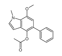 (7-methoxy-1-methyl-5-phenylindol-4-yl) acetate结构式