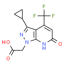 [3-Cyclopropyl-6-oxo-4-(trifluoromethyl)-6,7-dihydro-1H-pyrazolo[3,4-b]pyridin-1-yl]acetic acid Structure