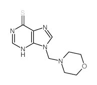 6H-Purine-6-thione,1,9-dihydro-9-(4-morpholinylmethyl)-结构式