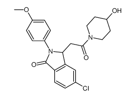 1-((6-Chloro-2,3-dihydro-2-(4-methoxyphenyl)-3-oxo-1H-isoindol-1-yl)ac etyl)-4-piperidinol结构式