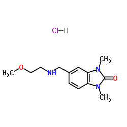 5-[(2-METHOXY-ETHYLAMINO)-METHYL]-1,3-DIMETHYL-1,3-DIHYDRO-BENZOIMIDAZOL-2-ONE HYDROCHLORIDE结构式