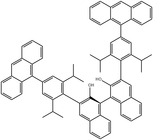 (S)-3,3'-Bis[4-(9-anthracenyl)-2,6-bis(isopropyl)phenyl]-[1,1'-binaphthalene]-2,2'-diol Structure