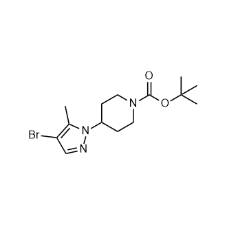 tert-Butyl4-(4-bromo-5-methyl-1H-pyrazol-1-yl)piperidine-1-carboxylate structure