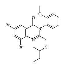 6,8-dibromo-2-(butan-2-ylsulfanylmethyl)-3-(2-methoxyphenyl)quinazolin-4-one结构式