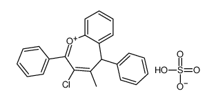 3-chloro-4-methyl-2,5-diphenyl-5H-1-benzoxepin-1-ium,hydrogen sulfate结构式