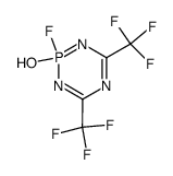 2-Fluor-2-hydroxy-4,6-bis(trifluormethyl)-1,3,5,2λ5-triazaphosphinin结构式