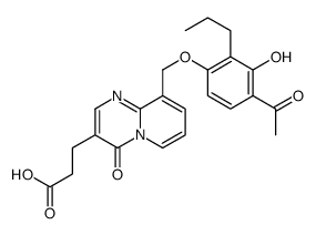 3-[9-[(4-acetyl-3-hydroxy-2-propylphenoxy)methyl]-4-oxopyrido[1,2-a]pyrimidin-3-yl]propanoic acid Structure