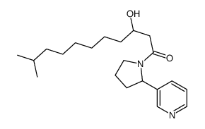 3-hydroxy-10-methyl-1-(2-pyridin-3-ylpyrrolidin-1-yl)undecan-1-one结构式