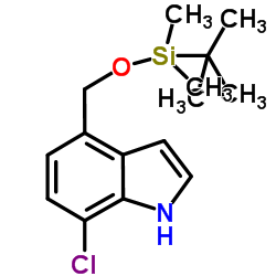7-Chloro-4-({[dimethyl(2-methyl-2-propanyl)silyl]oxy}methyl)-1H-i ndole Structure