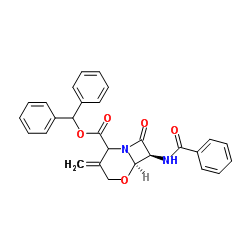 (6R,7S)-7-(Benzoylamino)-3-Methylene-8-oxo-5-oxa-1-azabicyclo[4.2.0]octane-2-carboxylic Acid Diphenylmethyl Ester结构式
