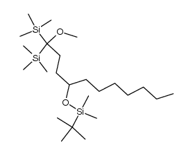(4-((tert-butyldimethylsilyl)oxy)-1-methoxyundecane-1,1-diyl)bis(trimethylsilane) Structure