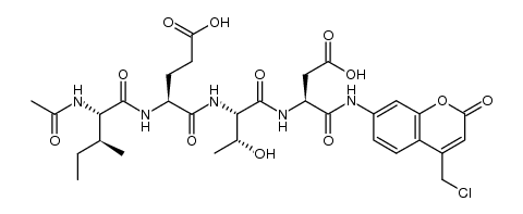 (4S,7S,10S,13S)-4-((S)-sec-butyl)-7-(2-carboxyethyl)-13-((4-(chloromethyl)-2-oxo-2H-chromen-7-yl)carbamoyl)-10-((R)-1-hydroxyethyl)-2,5,8,11-tetraoxo-3,6,9,12-tetraazapentadecan-15-oic acid Structure