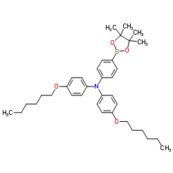 4-(己氧基)-N-(4-(己氧基)苯基)-N-(4-(4,4,5,5-四甲基-1,3,2-二氧硼杂环戊烷-2-基)苯基)苯胺图片