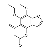 6-ethoxy-7-(methylthio)-5-vinylbenzofuran-4-yl acetate结构式