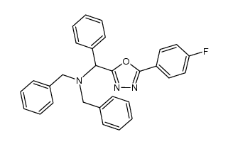 N,N-dibenzyl-1-(5-(4-fluorophenyl)-1,3,4-oxadiazol-2-yl)-1-phenylmethanamine结构式