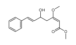(2E,6E)-5-hydroxy-3-methoxy-7-phenyl-2,6-heptadienoic acid methyl ester结构式