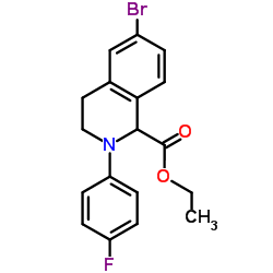 Ethyl 6-bromo-2-(4-fluorophenyl)-1,2,3,4-tetrahydro-1-isoquinolinecarboxylate Structure