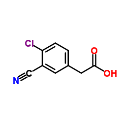 2-(4-氯-3-氰基苯基)乙酸结构式