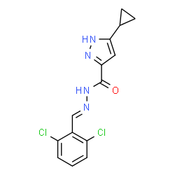 (E)-3-cyclopropyl-N-(2,6-dichlorobenzylidene)-1H-pyrazole-5-carbohydrazide Structure