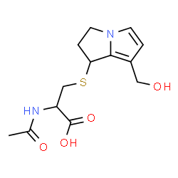 N-acetylcysteine-6,7-dihydro-7-hydroxy-1-hydroxymethyl-5H-pyrrolizine structure