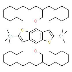 2,6-双(三甲基甲锡烷基)-4,8-双[(2-正辛基十二烷基)氧]苯并[1,2-b:4,5-b']二噻吩结构式