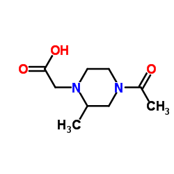 (4-Acetyl-2-methyl-1-piperazinyl)acetic acid结构式