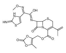 (5-methyl-2-oxo-1,3-dioxolen-4-yl)methyl 7-(2-(2-amino-4-thiazole)-2-methoxyiminoacetamido)-3-(2-propenyl)-3-cephem-4-carboxylate结构式