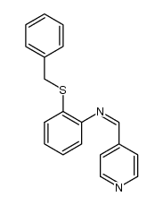 2-(benzylthio)-N-{pyridin-4-ylmethylidene}aniline结构式