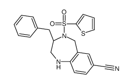 (3R)-3-Benzyl-4-(2-thienylsulfonyl)-2,3,4,5-tetrahydro-1H-1,4-ben zodiazepine-7-carbonitrile结构式