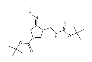4-(N-tert-butoxycarbonyl)aminomethyl-3-Z-methoxyimino-1-(N-tert-butoxycarbonyl)pyrrolidine Structure