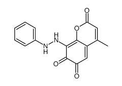 4-methyl-8-(2-phenylhydrazinyl)chromene-2,6,7-trione Structure