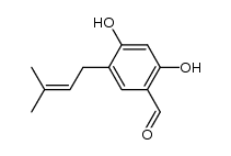 2,4-dihydroxy-5-(3-methylbut-2-en-1-yl)benzaldehyde结构式