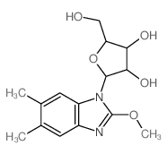 Benzimidazole,2-methoxy-5,6-dimethyl-1-b-D-ribofuranosyl- (8CI)结构式