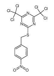 2-(4-nitro-benzylsulfanyl)-4,6-bis-trichloromethyl-[1,3,5]triazine Structure