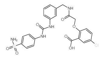 Benzoic acid,2-[2-[[[3-[[[[4-(aminosulfonyl)phenyl]amino]carbonyl]amino]phenyl]methyl]amino]-2-oxoethoxy]-5-chloro-结构式