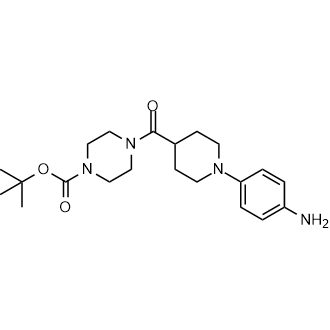 4-(1-(4-氨基苯基)哌啶-4-羰基)哌嗪-1-羧酸叔丁酯结构式