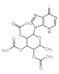 9H-Purine-6-thiol,9-(6-deoxy-b-L-galactopyranosyl)-,2',3',4'-triacetate (8CI) picture