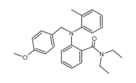 N,N-diethyl-2-((4-methoxybenzyl)(o-tolyl)amino)benzamide Structure