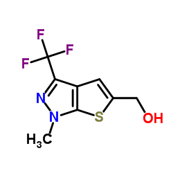 [1-Methyl-3-(trifluoromethyl)-1H-thieno[2,3-c]pyrazol-5-yl]methanol Structure