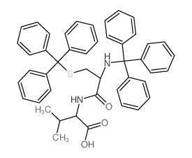 3-methyl-2-[[2-(tritylamino)-3-tritylsulfanyl-propanoyl]amino]butanoic acid structure