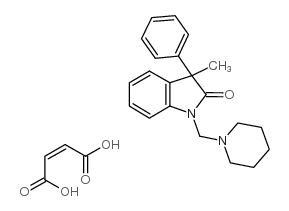 2H-Indol-2-one, 1,3-dihydro-3-methyl-3-phenyl-1-(1-piperidinylmethyl)- , (Z)-2-butenedioate (1:1) Structure