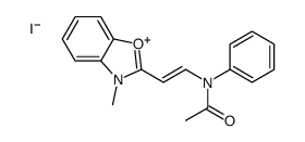 N-[2-(3-methyl-1,3-benzoxazol-3-ium-2-yl)ethenyl]-N-phenylacetamide,iodide Structure