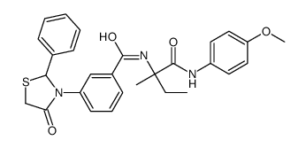N-[1-(4-methoxyanilino)-2-methyl-1-oxobutan-2-yl]-3-(4-oxo-2-phenyl-1,3-thiazolidin-3-yl)benzamide结构式